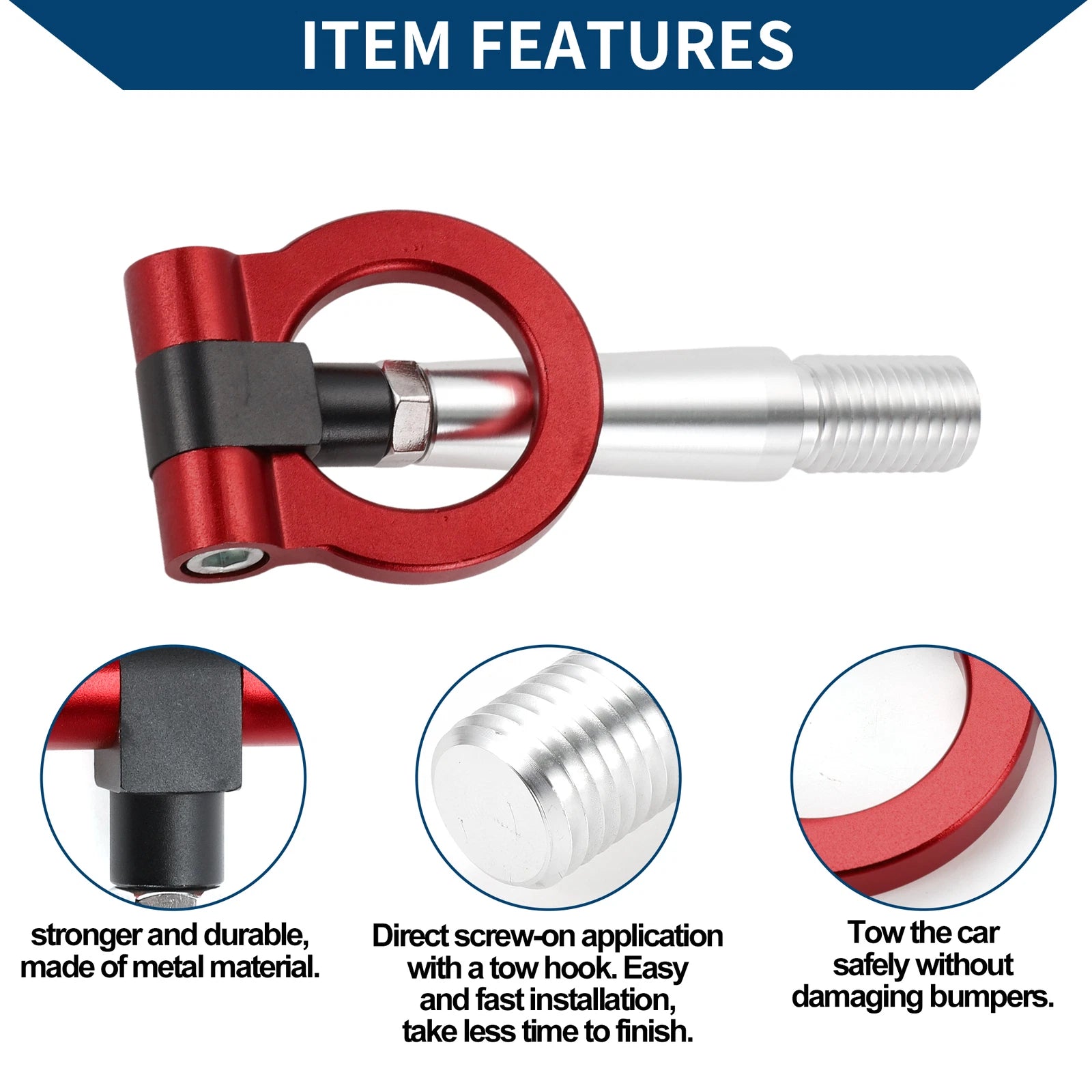 Tow Hook Ring for Mitsubishi Lancer Evolution (1 pcs, Red)