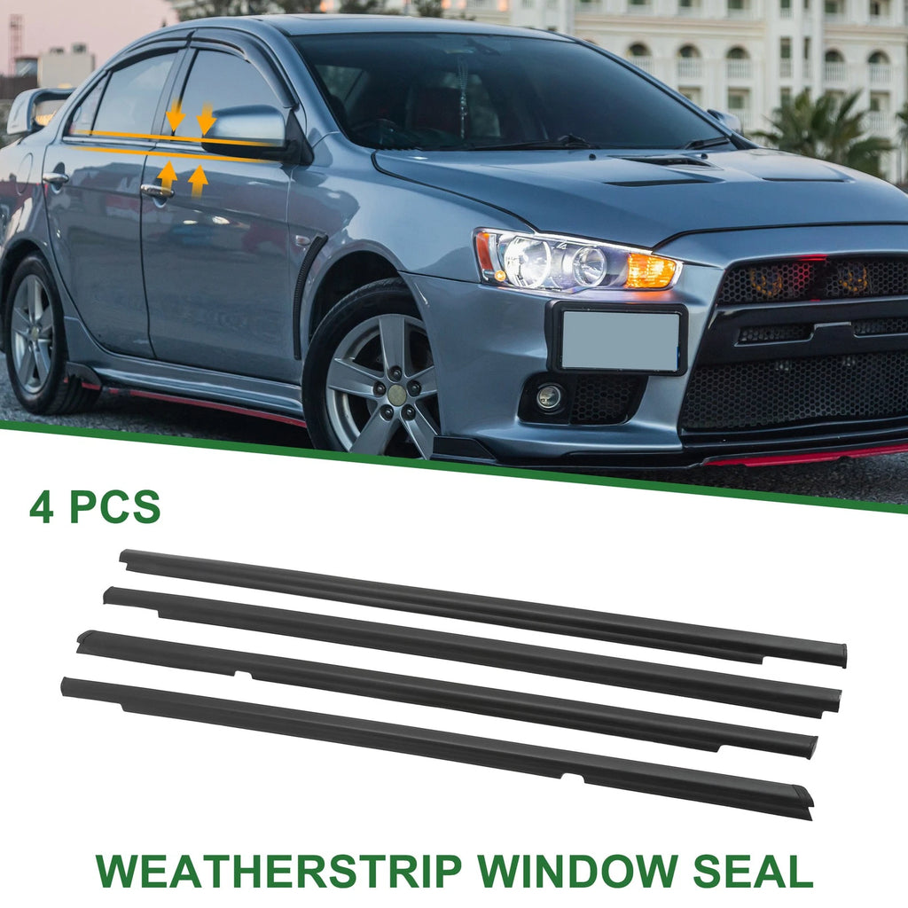 Window Weatherstrip Seal Set (4pcs) Replacement for Mitsubishi Lancer (2008–2017)