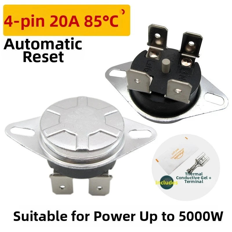 Water Heater Thermostat Switch 20A Auto Reset Metal Housing