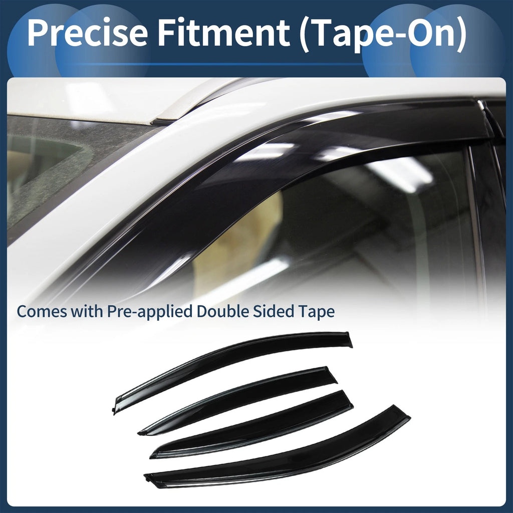 Window Deflectors Side Vent Visors Black 1 Set for Chevrolet Cruze (2011–2015)