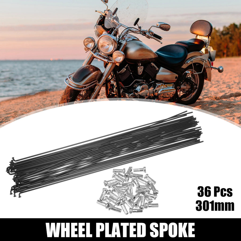14G 301mm Bicycle Spokes Kit with Nipples for Most Bikes (1–2mm)