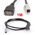 USB Car Audio Cable Adapter Wire 1M for Toyota (2010–2024)