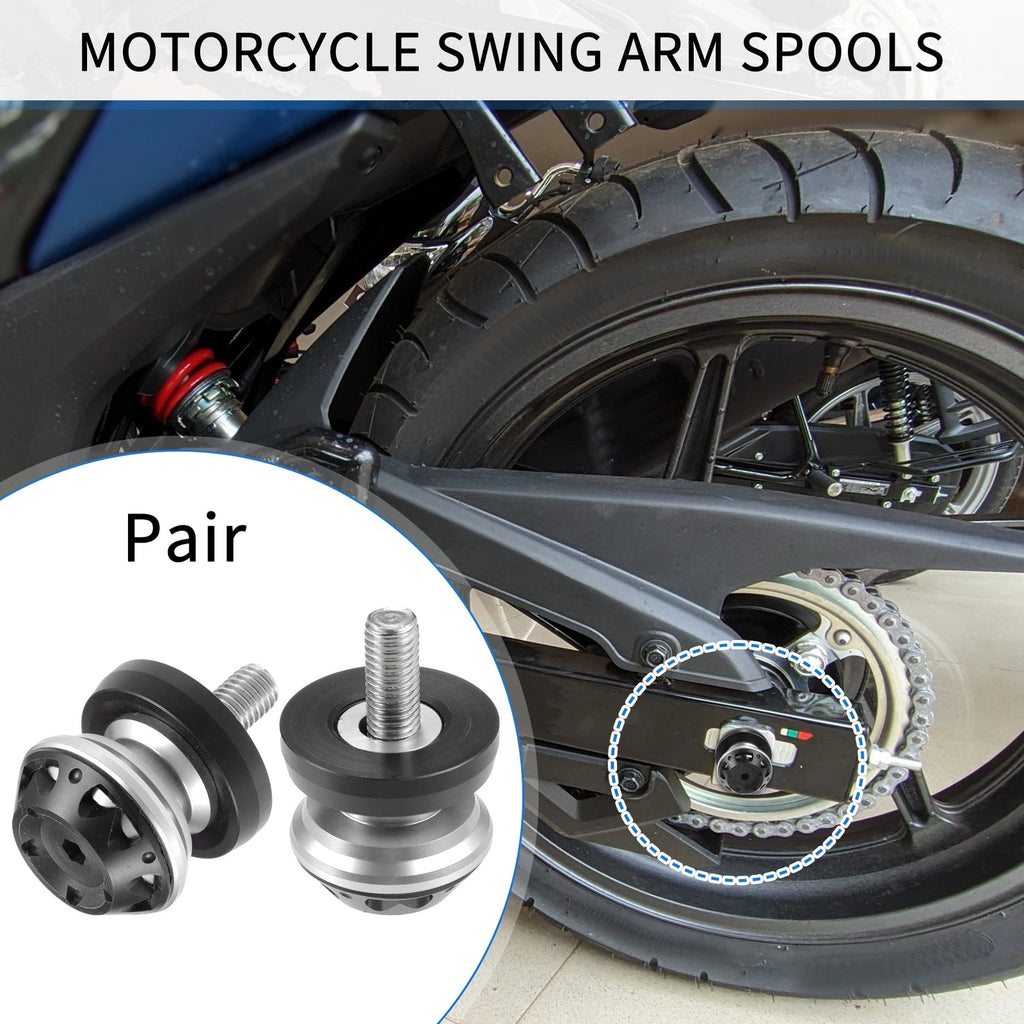 Motorbike Swingarm Spool 10mm CNC Slider for Stand Silver for (2010–2019)