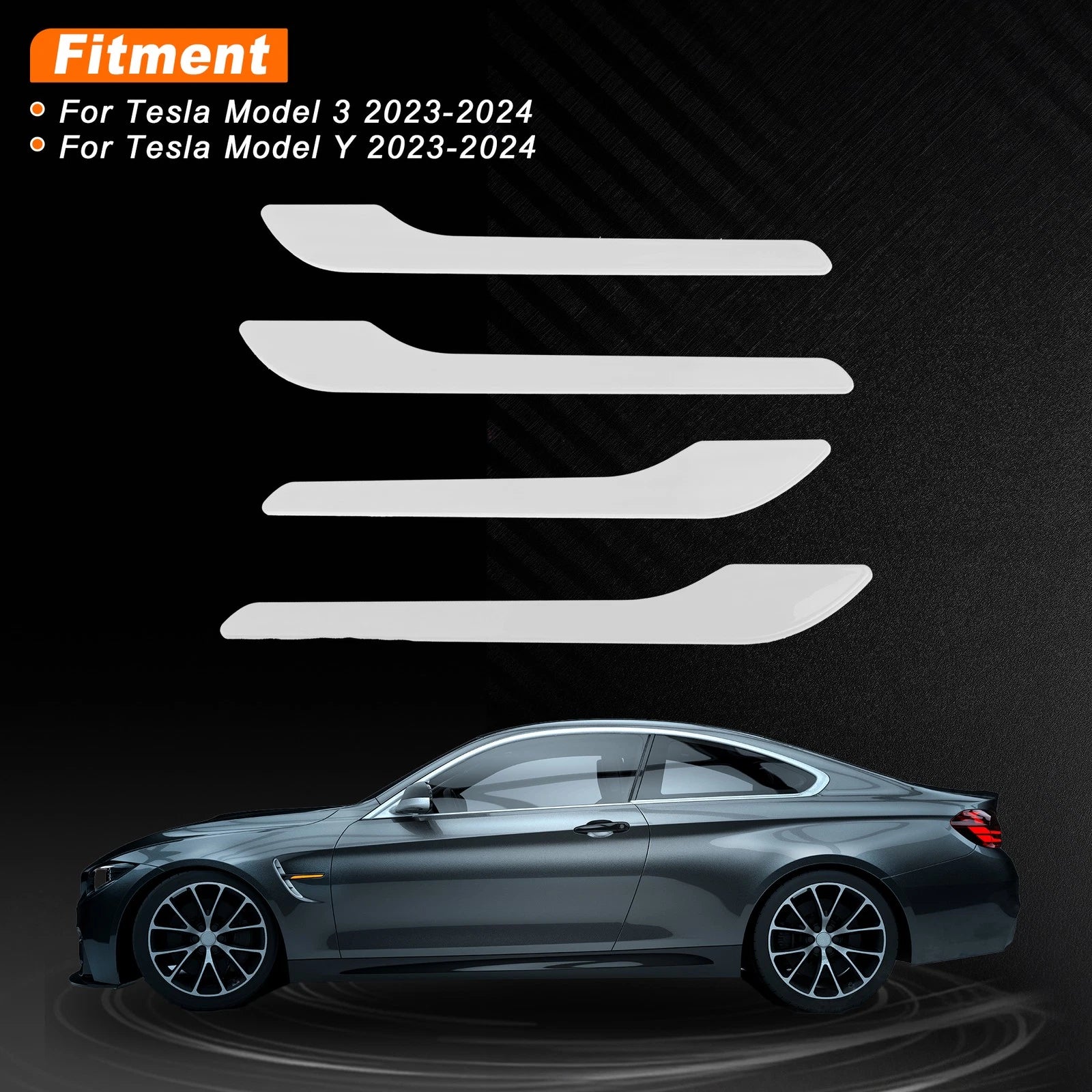 4X Handle Protective Film for Tesla Model 3 (2023–2024) Baking Paint White