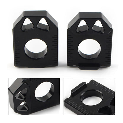 CNC Rear Chain Adjuster Axle Block for Suzuki DRZ400SM (2004–2015) - Black