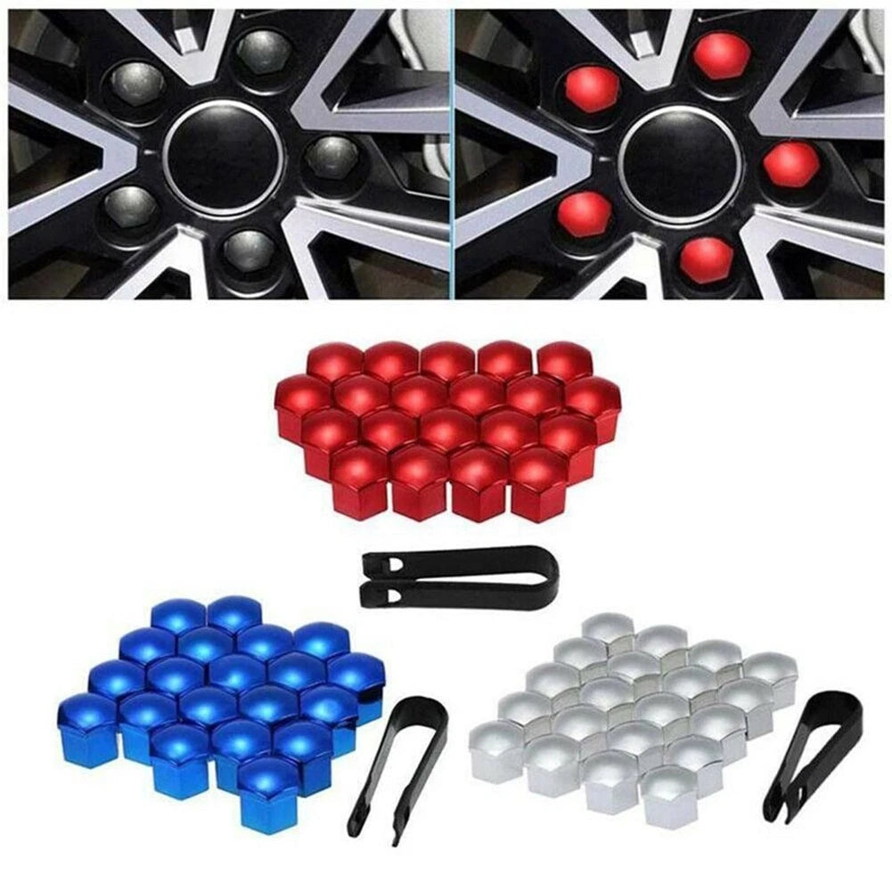 Set of 20 Wheel Nut Bolt Caps for Enhanced Style and Protection