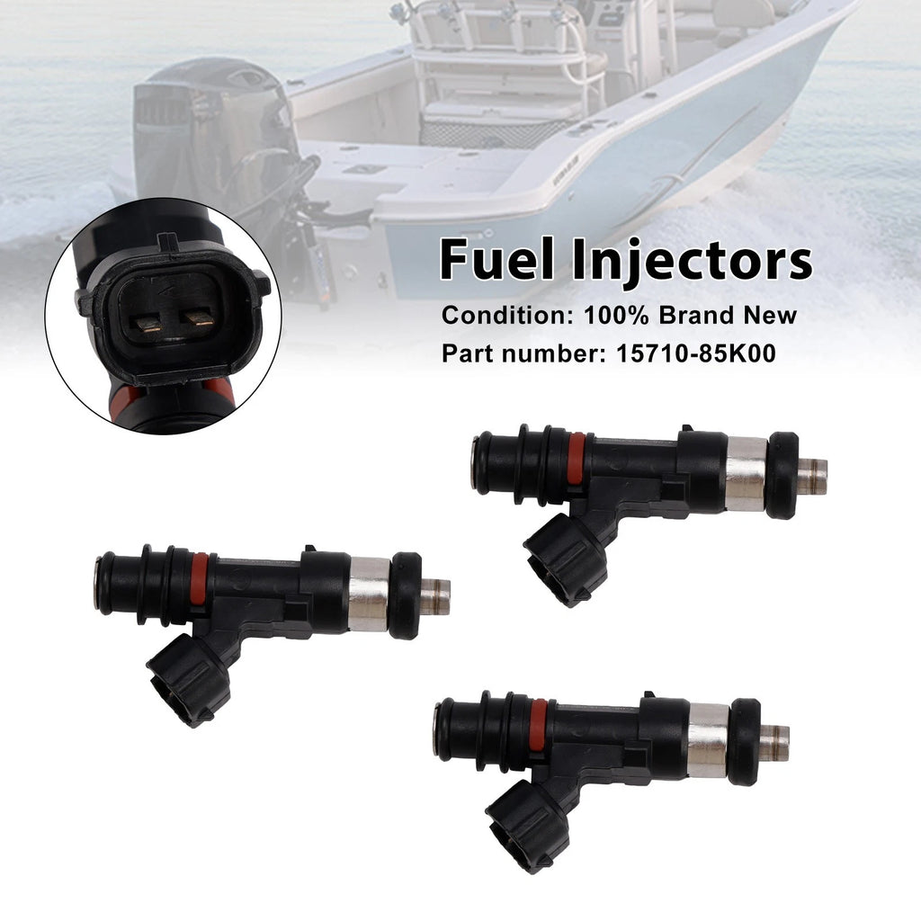 3X Fuel Injectors 15710-85K00 for Suzuki DF40A DF50A DF60A (2000–2023)