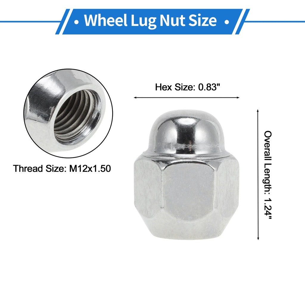 Wheel Lug Nuts Set 4 Pcs M12x1.5 for Hyundai Accent (2007–2009)