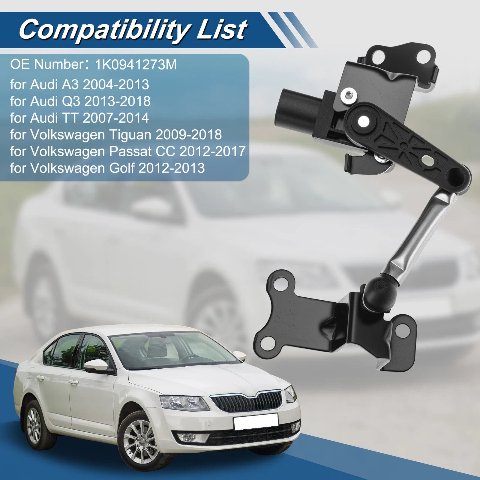 Ride Height Sensor for Audi A3 (2004–2013) 4 Pin Metal Plastic