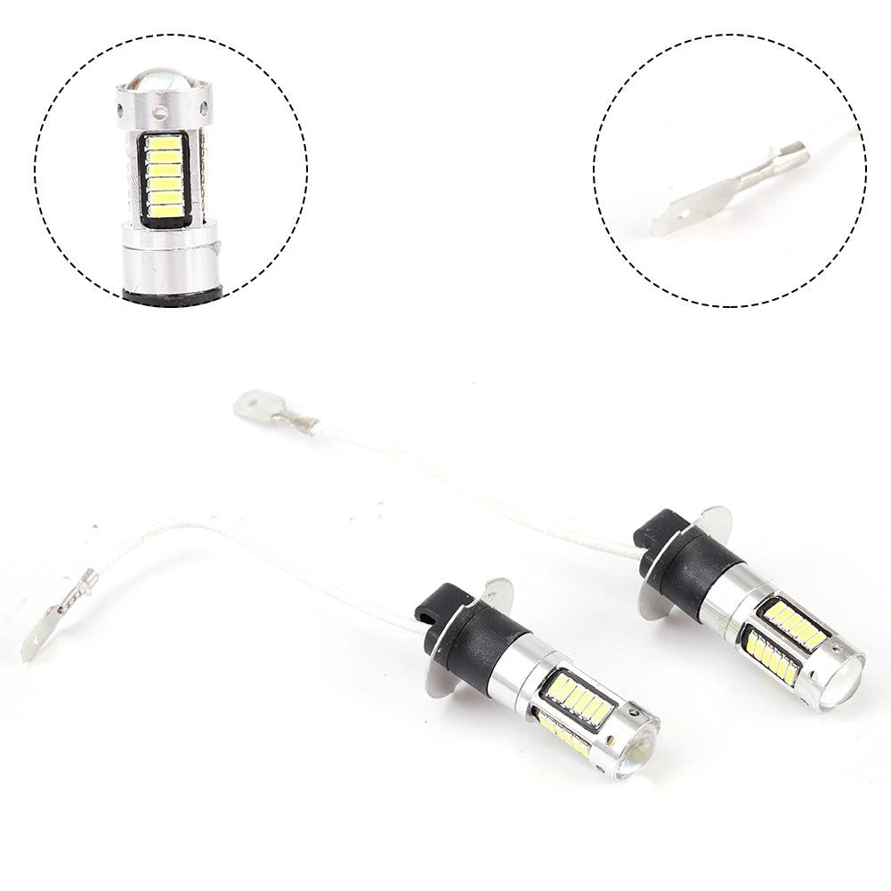 2X H3 LED Fog Light Bulb Conversion for Universal (6000K)