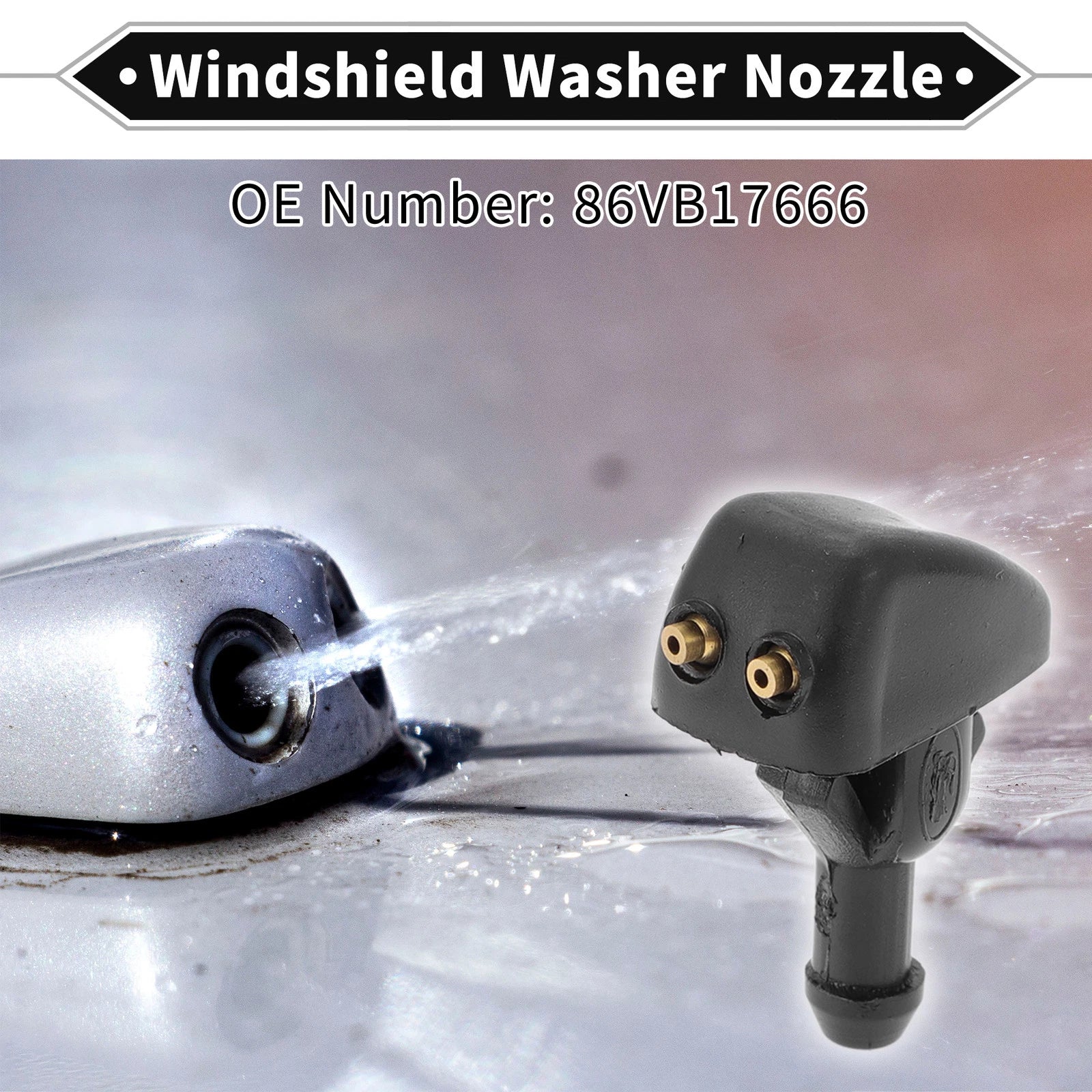 2 Pcs Windshield Washer Nozzle for Ford Transit (1991–2000) No. 86VB17666BB