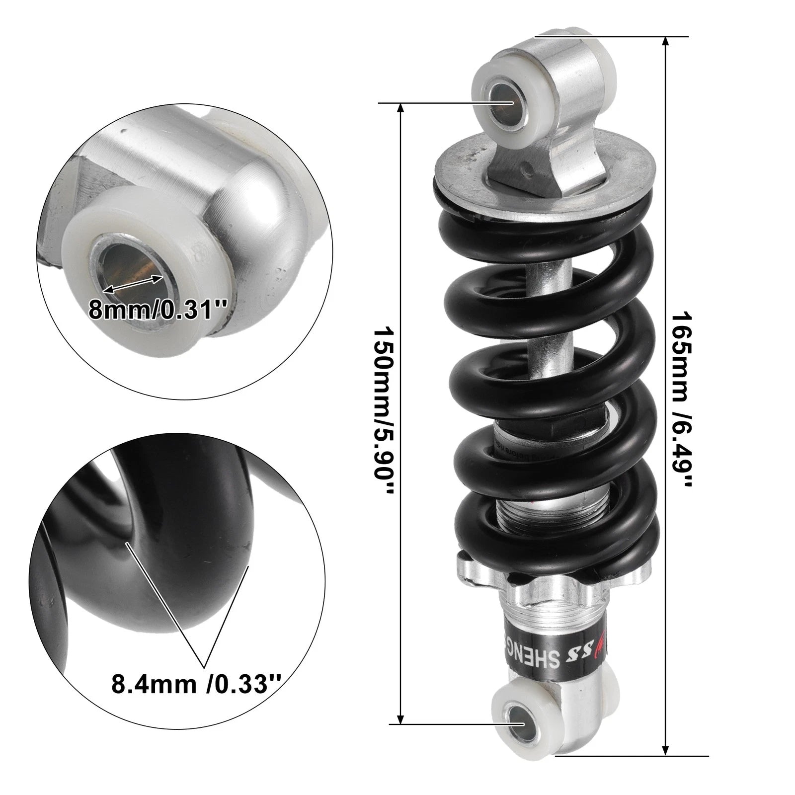 Rear Shock Absorber 150mm Heavy Duty for Motorcycle Strut 1pc (2010–2024)