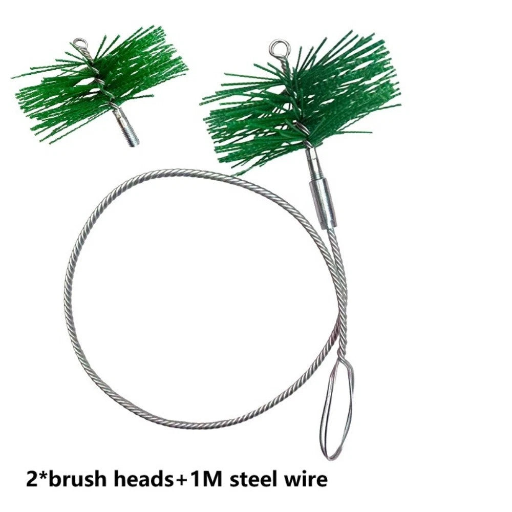 Compact Duct and Chimney Cleaning Kit with Nylon Brush and Metal Handle