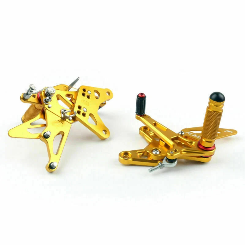 Rearsets Footpegs Pedals for Kawasaki ZX-6R Ninja (2009–2020) Gold T9