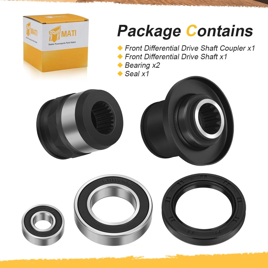 Front Differential Driveshaft Coupler Set for Yamaha Grizzly 660 (2002–2008)