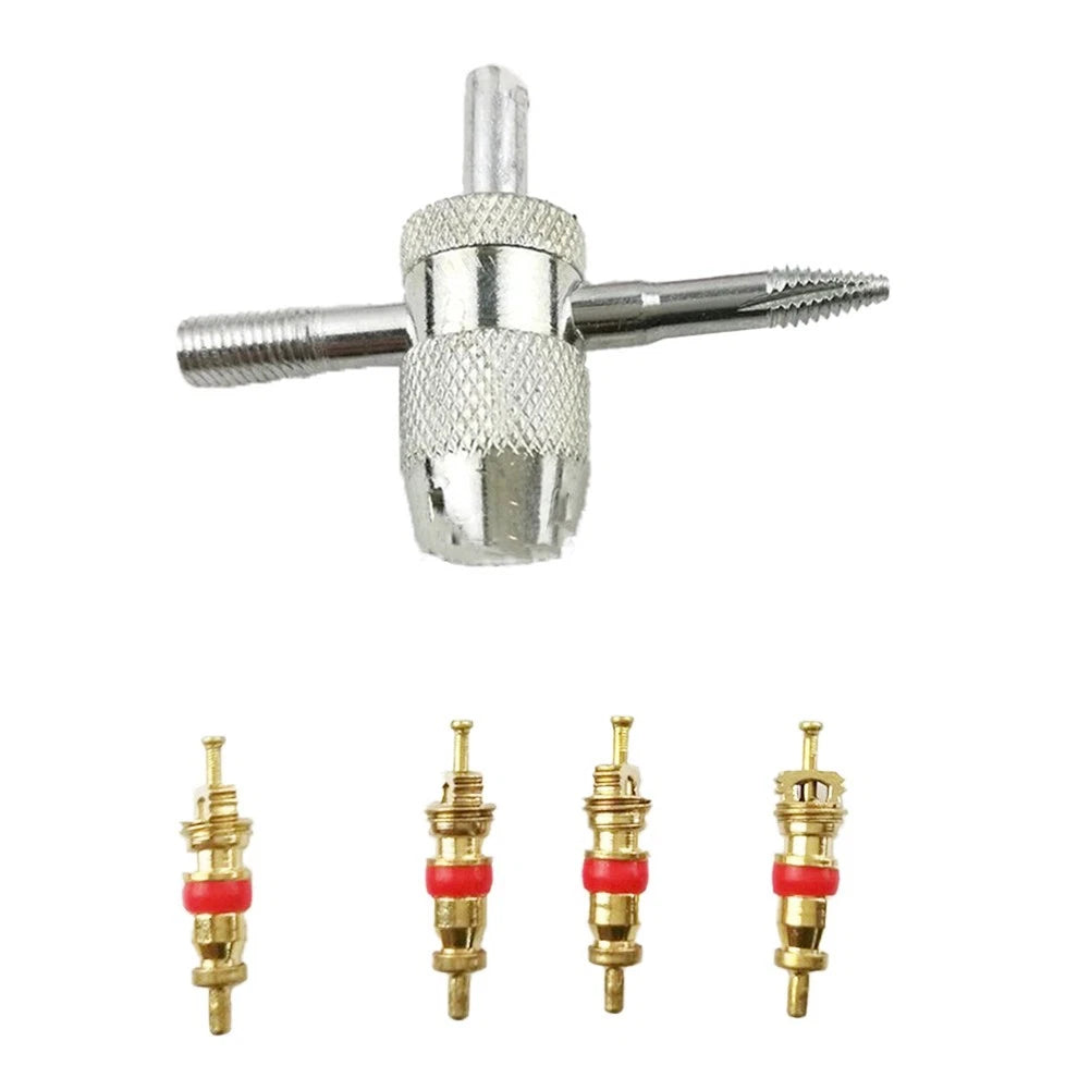 Set of 4 Valve Core Tire Repair Tools for Universal Use (2010–2023)