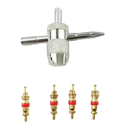 Set of 4 Valve Core Tire Repair Tools for Universal Use (2010–2023)