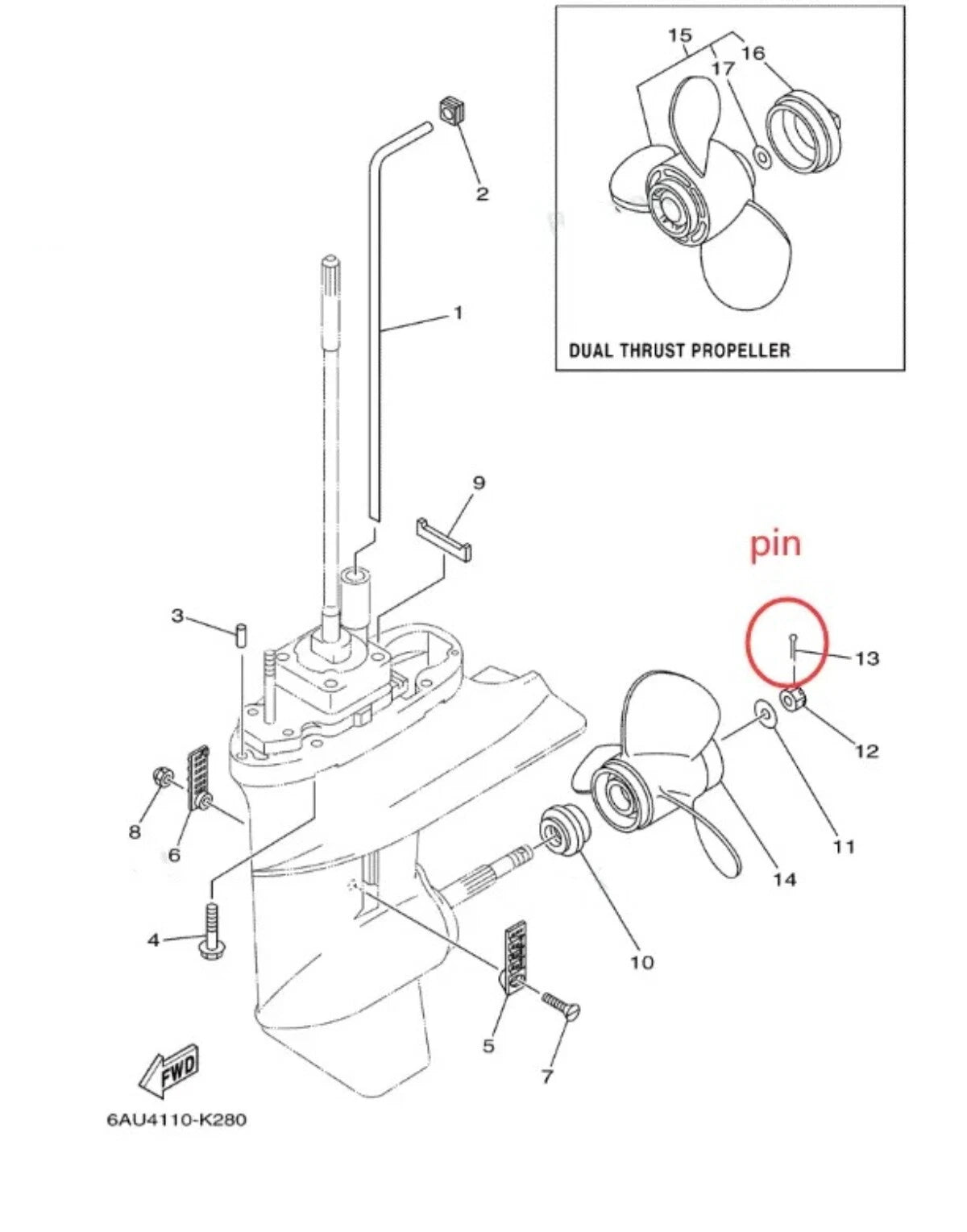 Lower Unit Gearcase Seal Kit for Yamaha Outboard (93101-17054, 93210-74316)