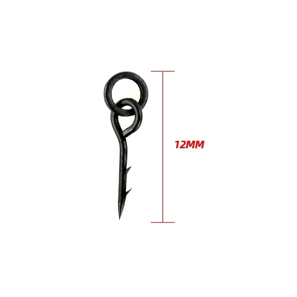 20pcs Carp Hook Straight Shank Ring Point for Bottom Fishing