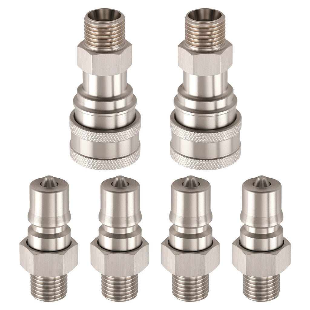 6Pcs Hydraulic Adapter Set for AGT Mini Excavator (M14-M16) w/ Check Valve