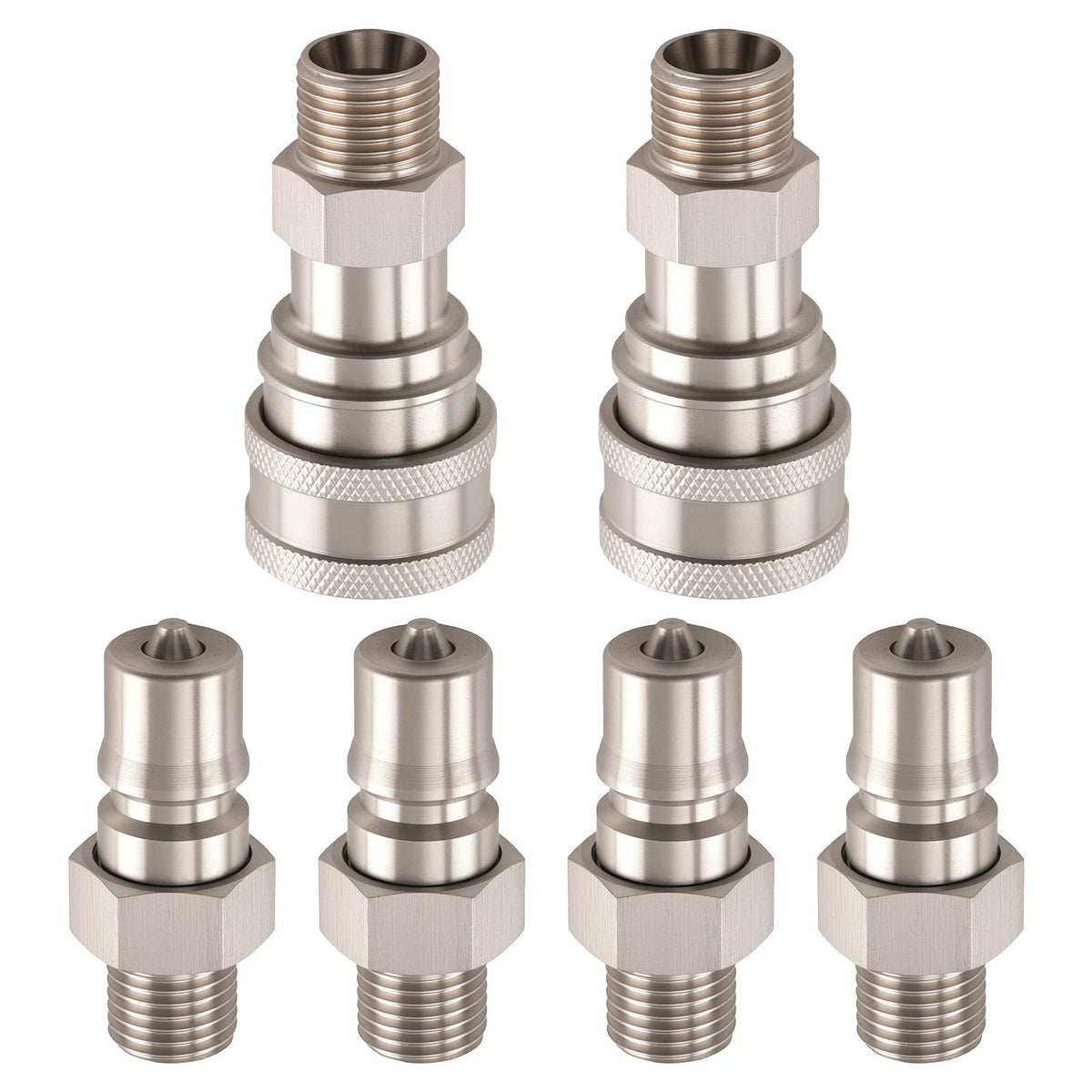 6Pcs Hydraulic Adapter Set for AGT Mini Excavator (M14-M16) w/ Check Valve
