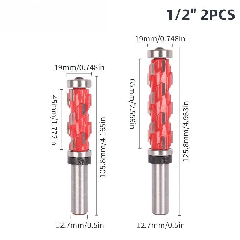 Flush Trim Router Bit 12mm 1/2 Inch Double Bearing Carbide Spiral
