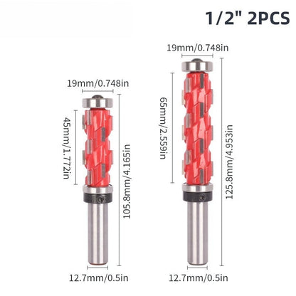 Flush Trim Router Bit 12mm 1/2 Inch Double Bearing Carbide Spiral
