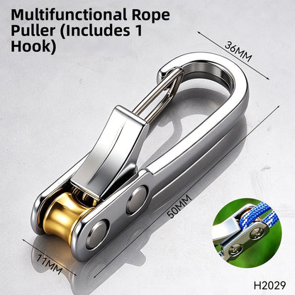 Rope Tightener with Hook for Outdoor Securing Use