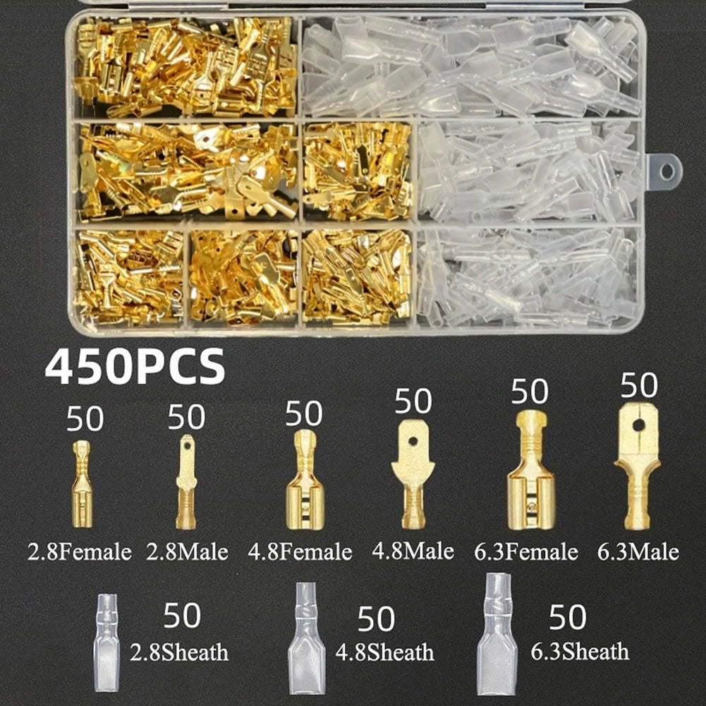 450 Pcs Brass Crimp Connectors for Electrical Devices Power Systems