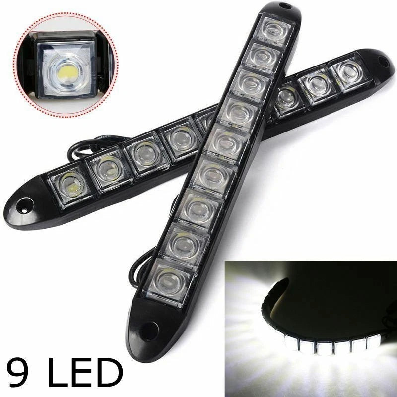 2 Pcs 12V 9LED Daytime Running Light for Universal Vehicles (2010–2023)
