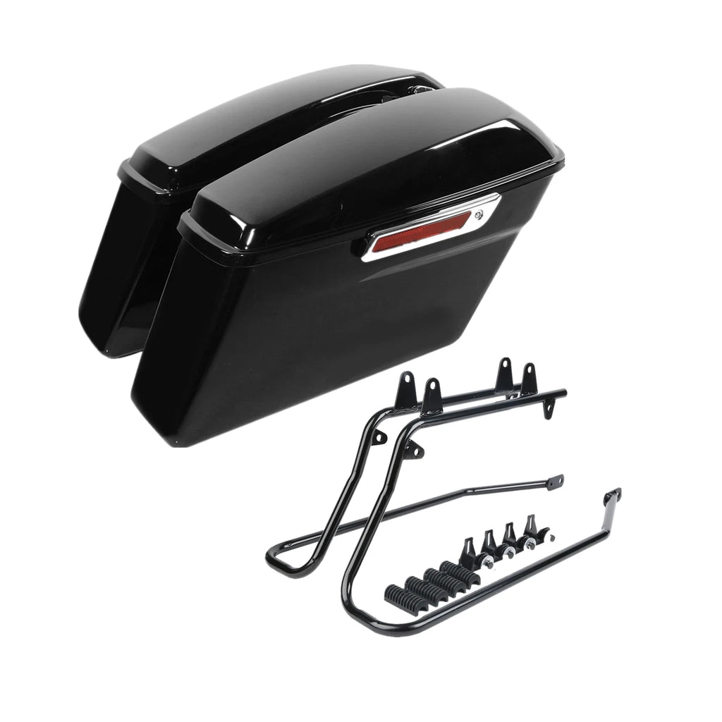 Saddle Bags with Conversion Brackets for Harley Softail Fatboy