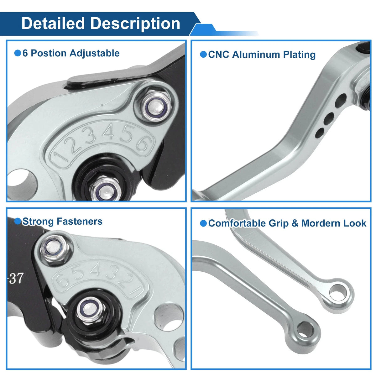 Adjustable Short Brake Clutch Lever for Aprilia RS125 (1996–2005) Titanium Tone