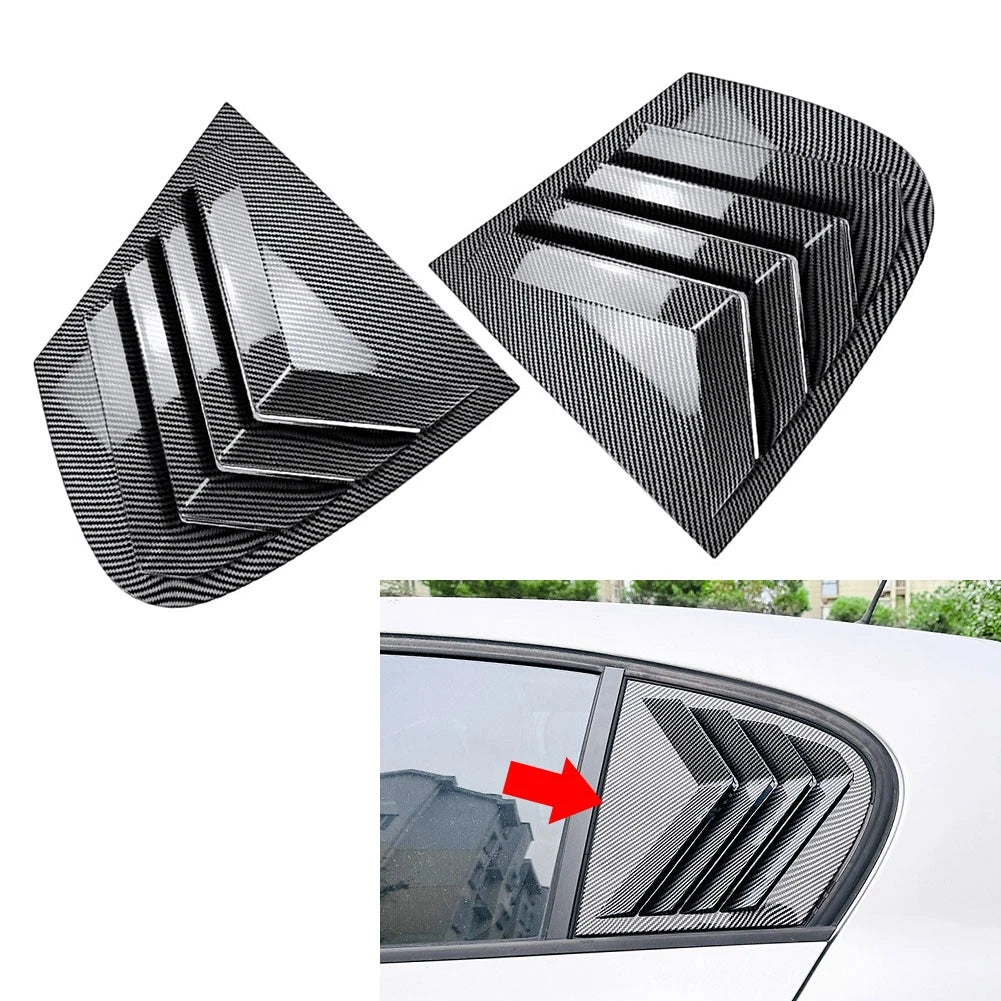 Rear Window Louver Shutter Trim Cover for BMW 1 Series E87 (2005–2011) Carbon Black