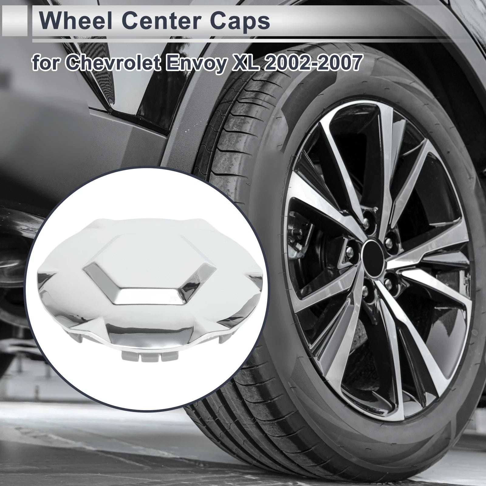 Wheel Center Caps Front Rear Replacement for Chevrolet Envoy (2002–2009)