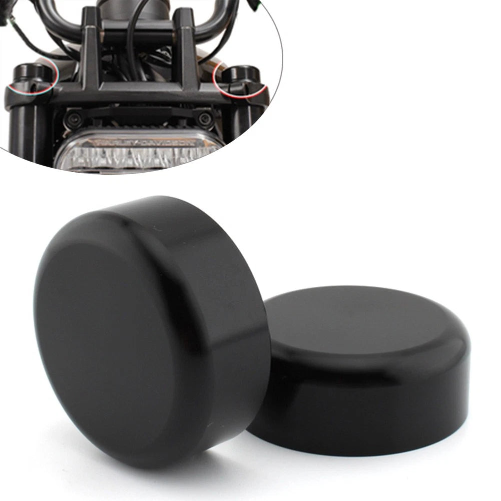 Black Front Fork Cover Caps for Harley Sportster S (2021–2023)