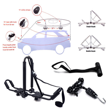 3 in 1 Universal Kayak Carrier Roof Rack for Car SUV Canoe
