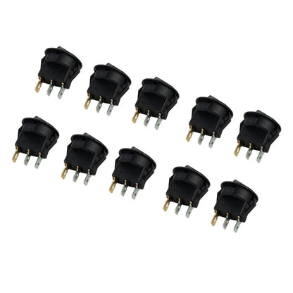10PCS On/Off Round Rocker Switch for Car/Van/Dash/Boat (12V)