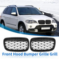 Front Hood Bumper Grille Grill Replacement for BMW X5 X6 (2007–2019) Pair