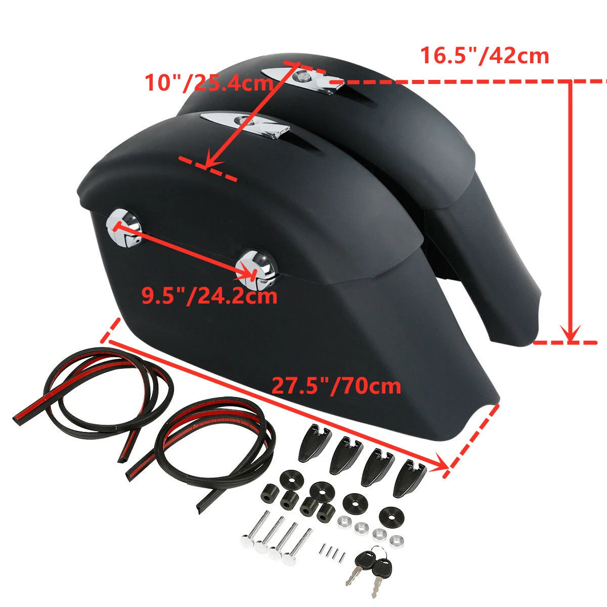 Matte Saddle Bags with Electronic Latch for Indian Chieftain (2014–2018)