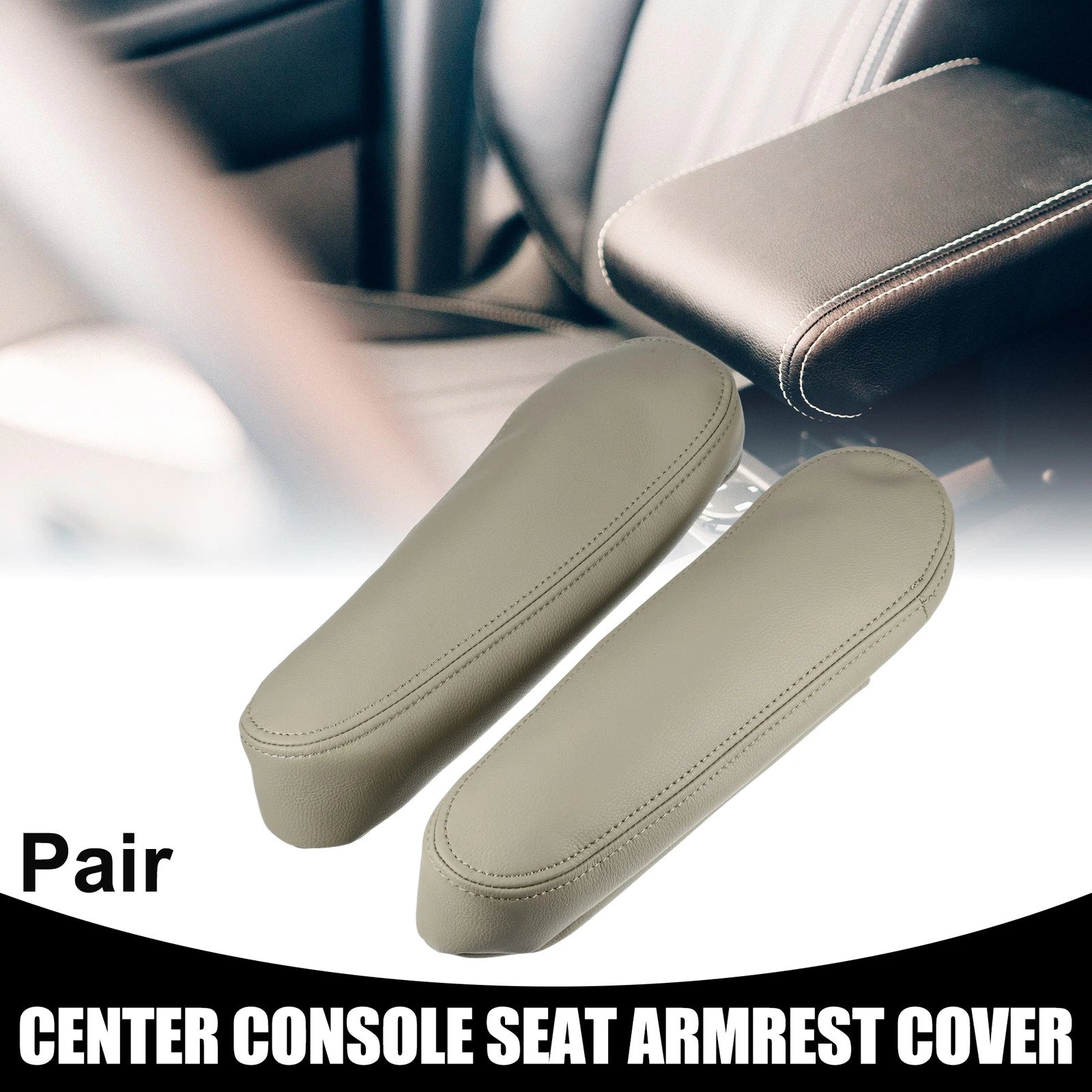 Center Console Armrest Cover Inner Pair Replacement for Toyota Sequoia (2001–2007) Beige