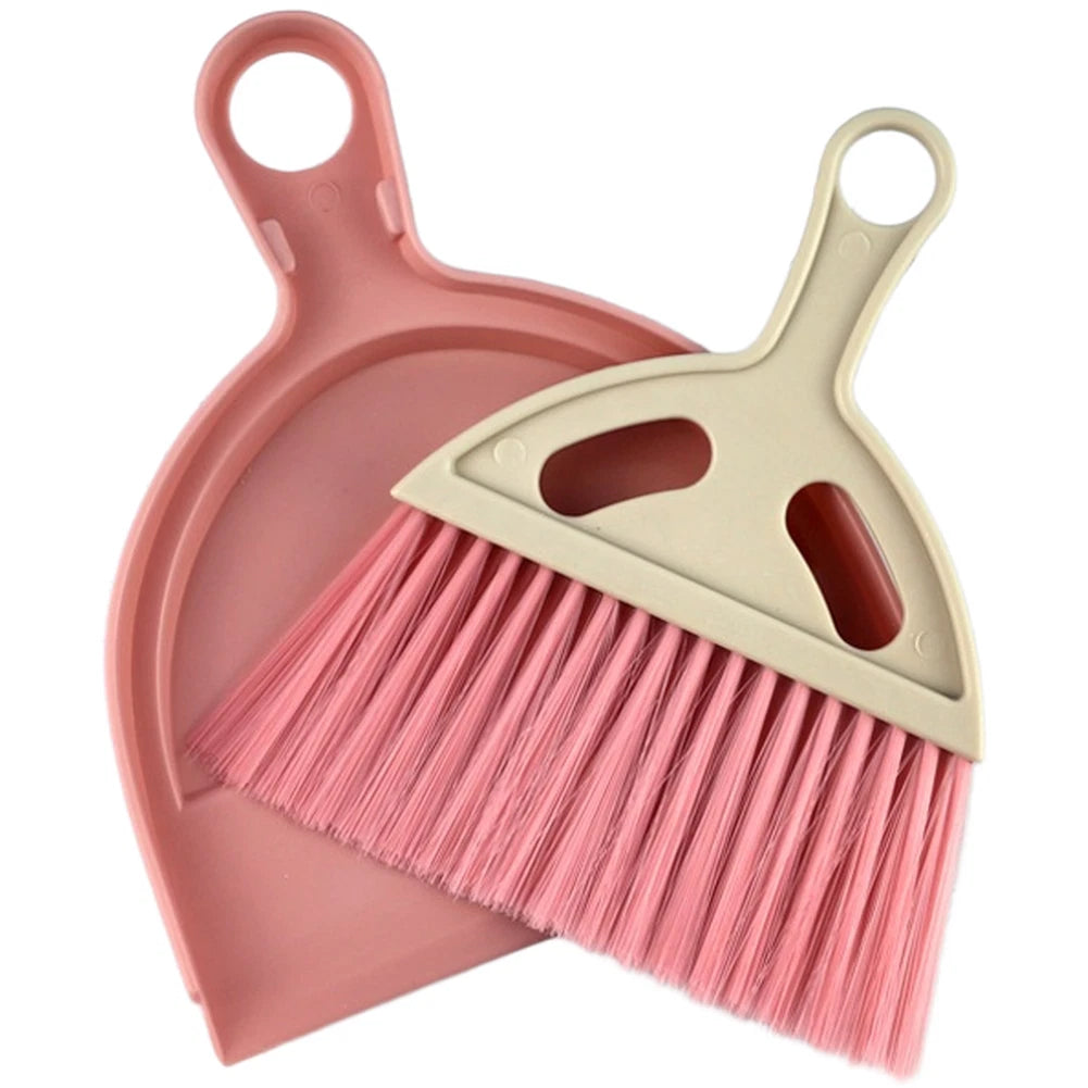 Set of 2 Compact Desktop Broom Dustpan for Home Office Use