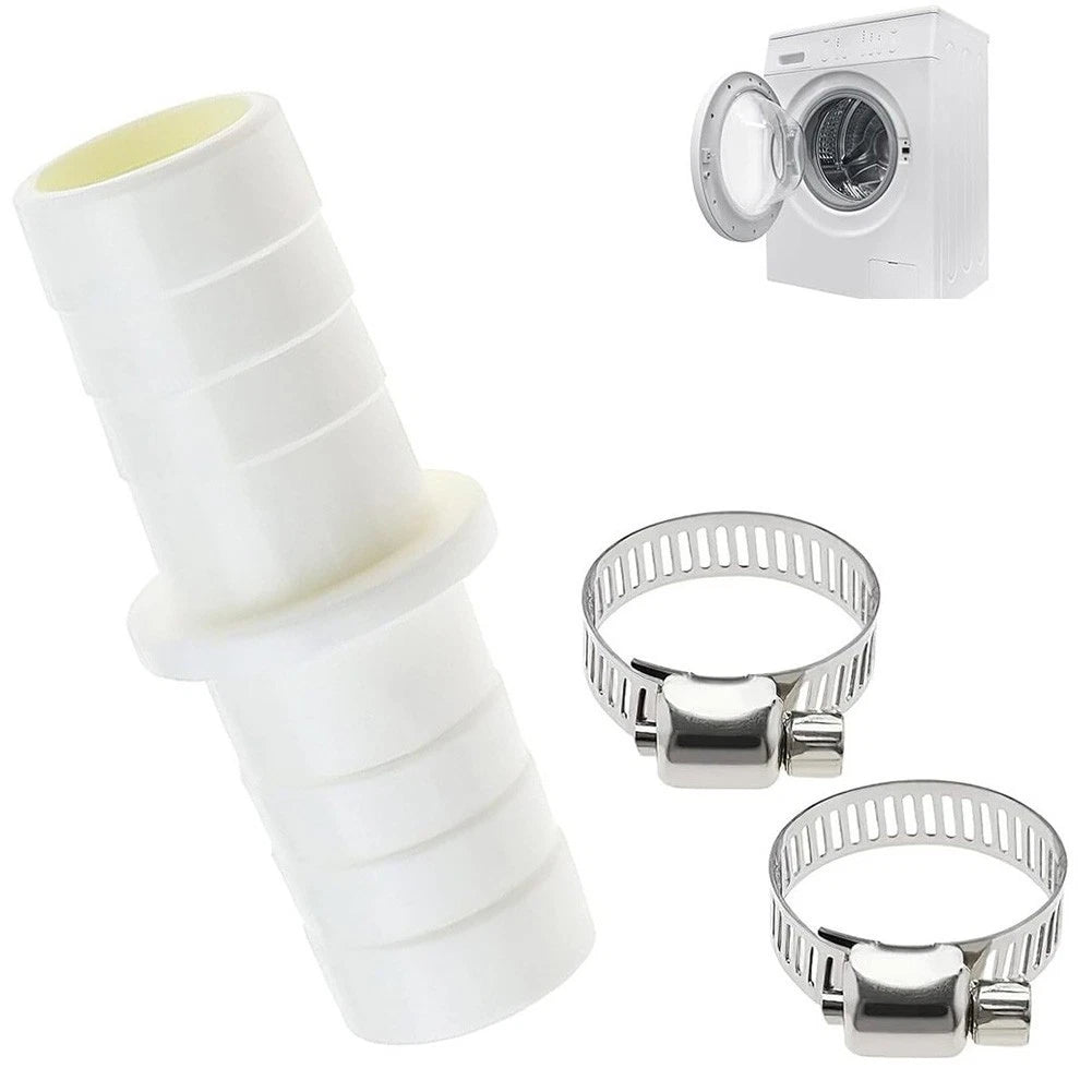 Drain Pipe Connector for Washing Machine with 2 Hose Clamps