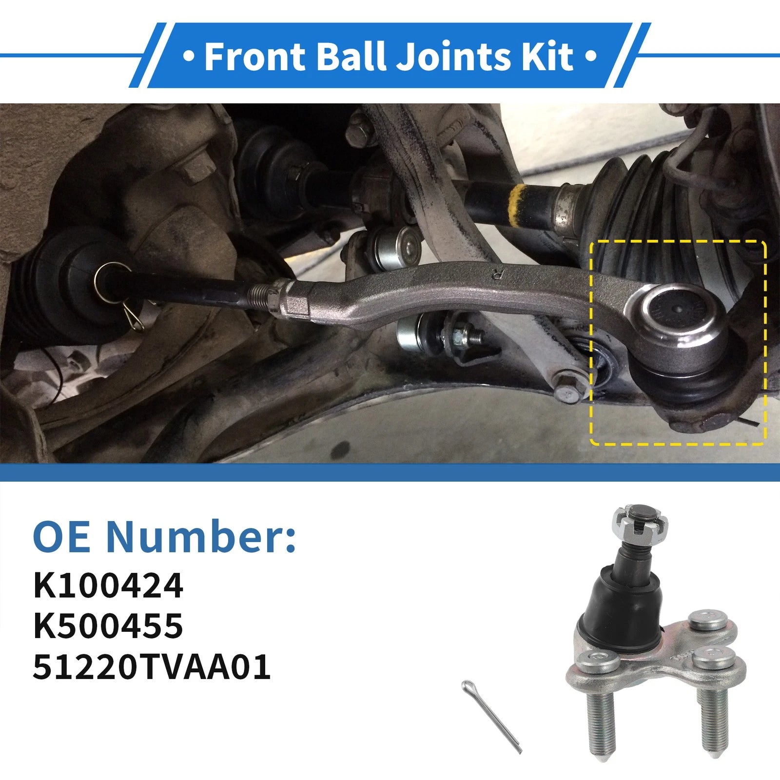 2 Pcs Front Lower Ball Joints Replacement for Honda Accord (2017–2022)