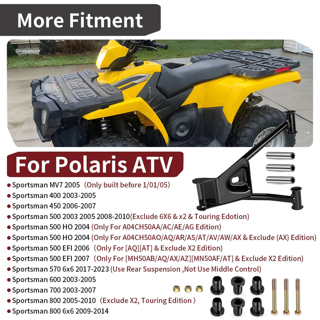 Rear Upper Left A-Arm Kit for Polaris Sportsman MV7 400 450 500 570 600 700 800 (2002–2023)