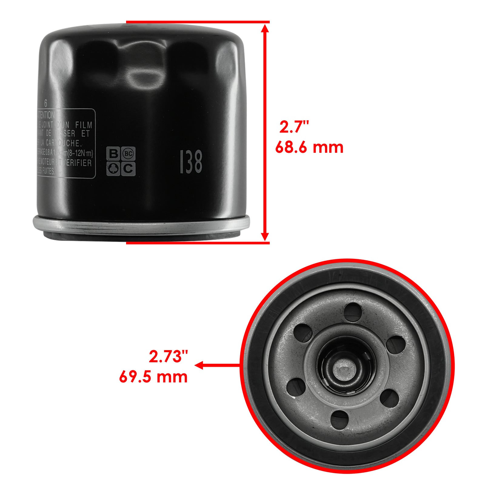 Oil Filter Replacement for Suzuki Boulevard C109R C109T (2008–2009)