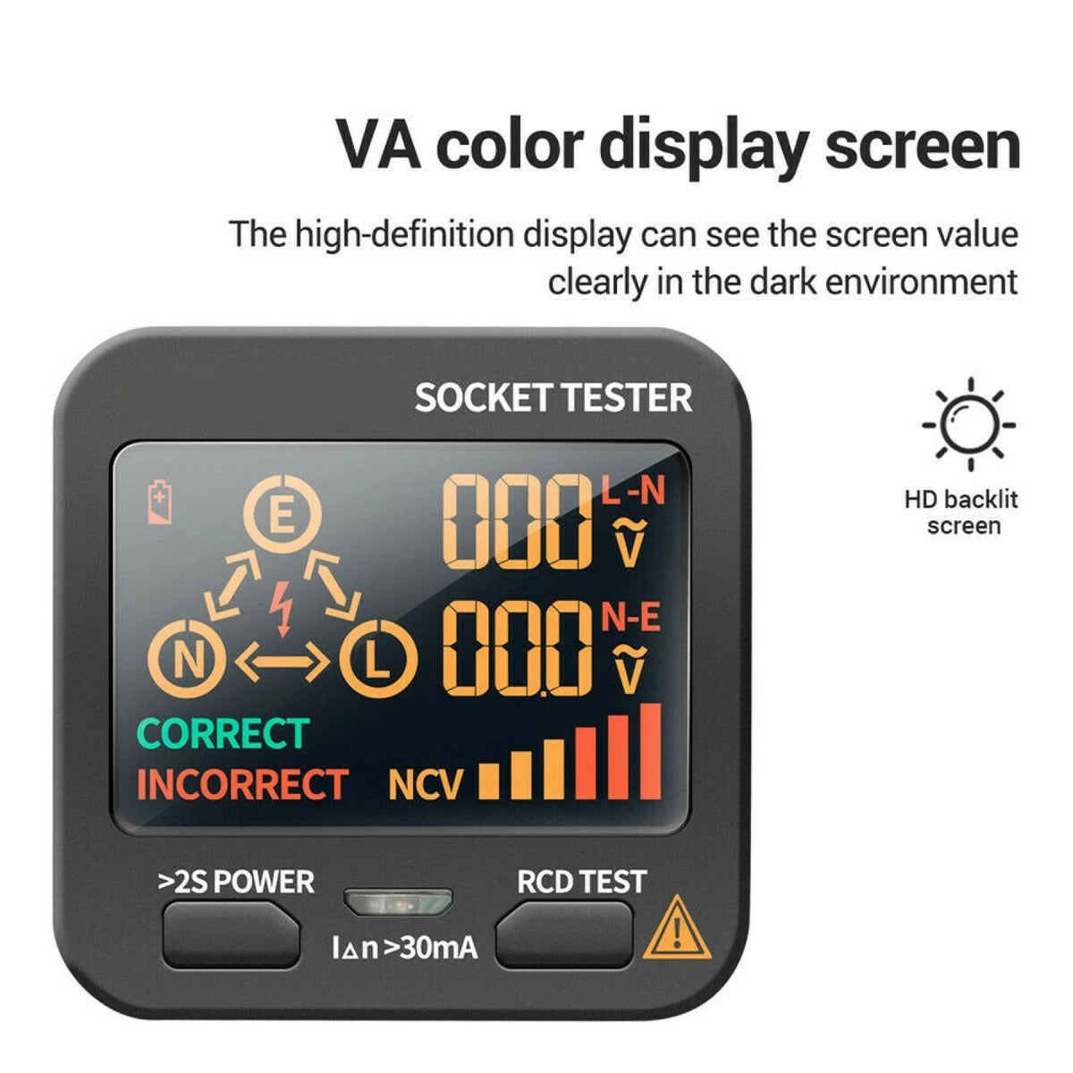Digital Display AC11 Socket Tester for US/EU/UK/AU