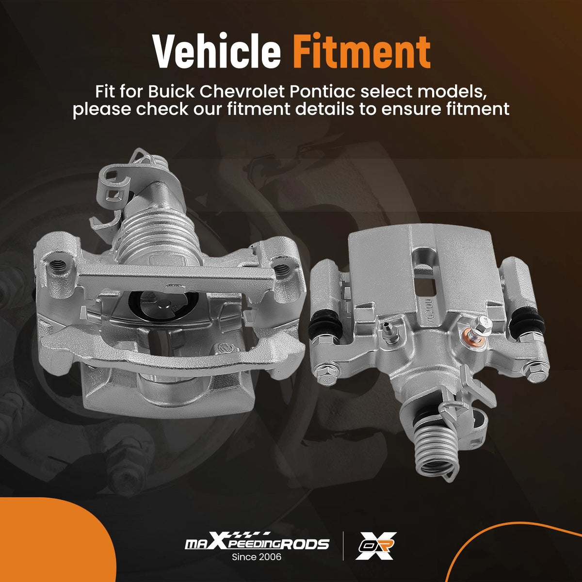 Rear Brake Caliper Set w/Bracket for Chevrolet Impala (2011–2013) 18B5010 18B5011