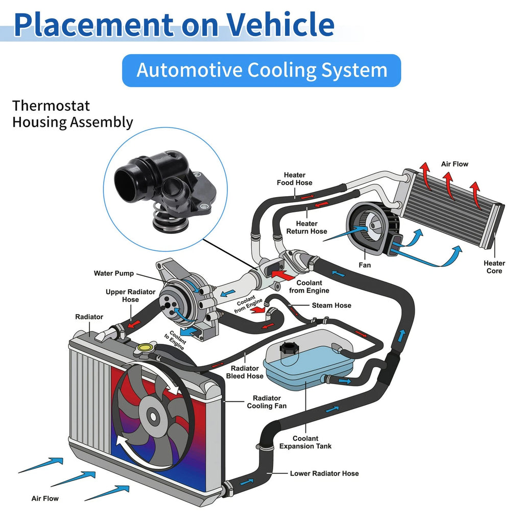 Engine Coolant Thermostat OEM Replacement for BMW 535d 2014-2016