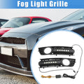 Front Bumper Fog Light Grille Cover Black with LED for Audi A4 (2001–2005)