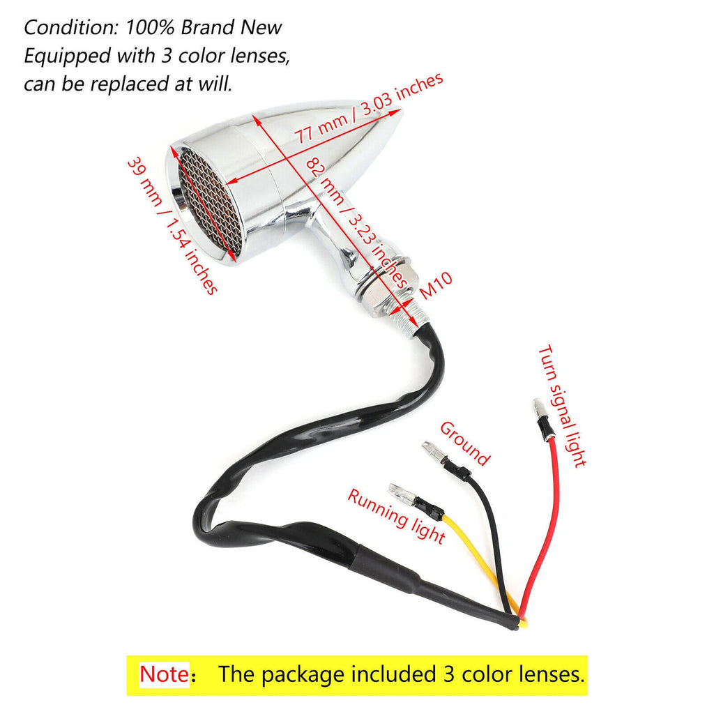 M10 Chrome Turn Signal Light Indicators for Universal Motorcycle (All Years)